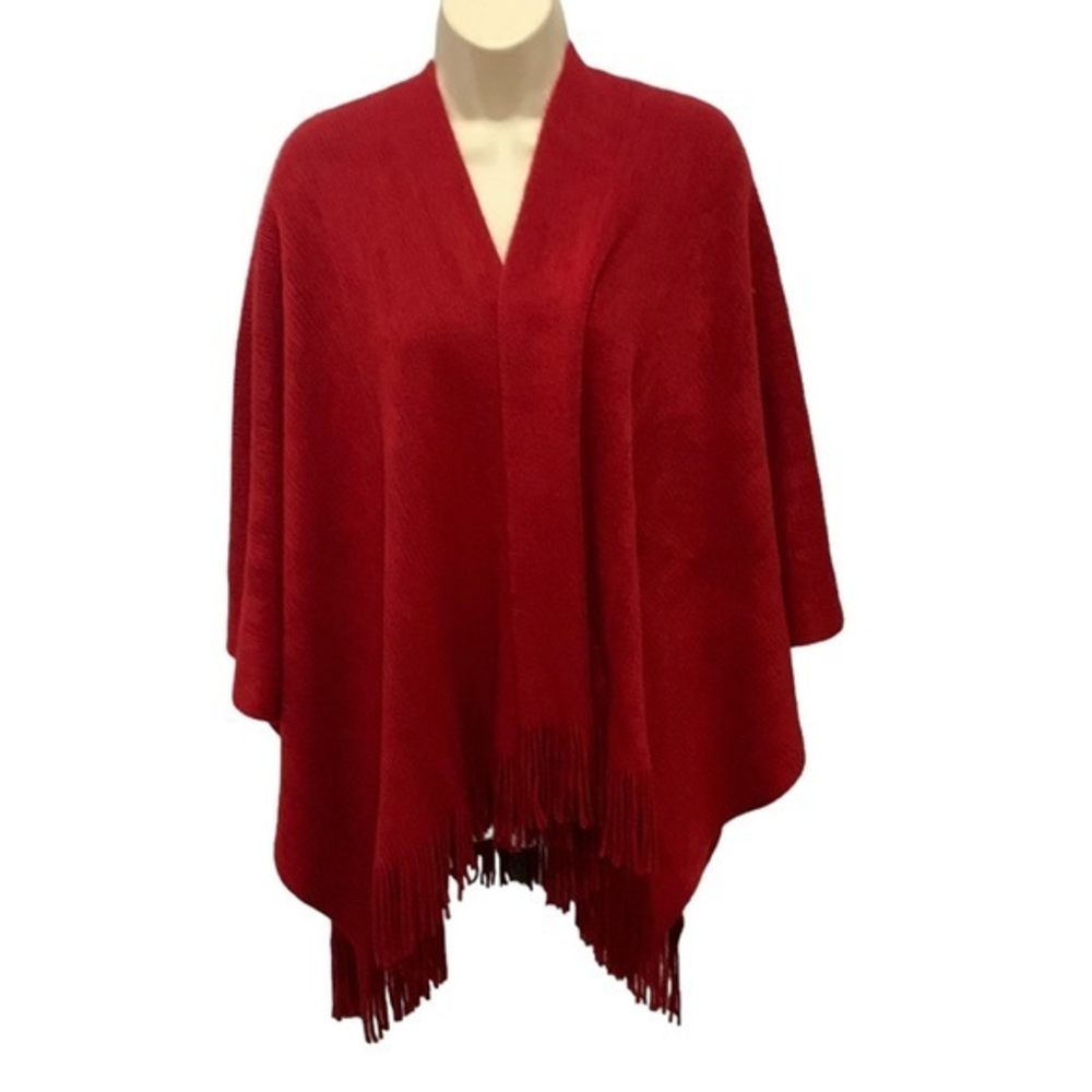 NWT V Fraas Red‎ Cape Fringe